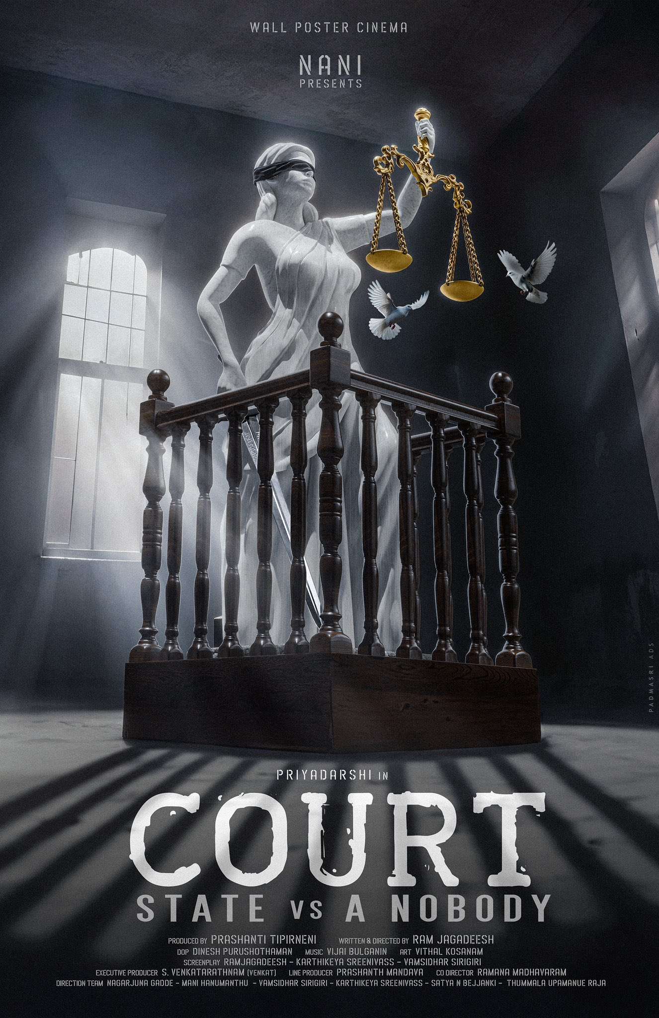 COURT - State vs A Nobody Motion Poster, Cast and Crew, Nani movie, Priya darshi New Movie, Priya darshi Next Movie, Court Movie Director Ram Jagadeesh, Rohini