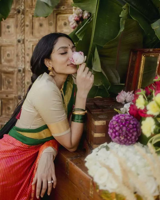 Naga Chaitanya and Sobhita's Stylish Wedding Kickoff, Wedding preparations Nagac haitanya and Sobhita Dhulipala, Sobhita Dhulipala Latest Images, wedding Dress